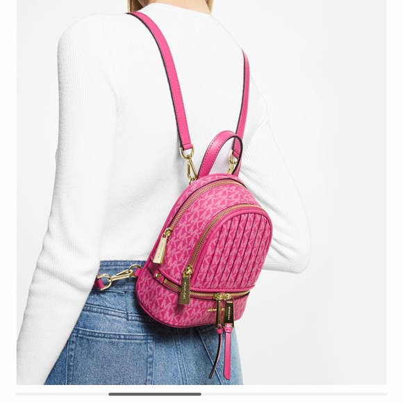 Michael Kors Handbags - Michael Kors Rhea Zip Messenger Backpack, Color: Wild Berry
